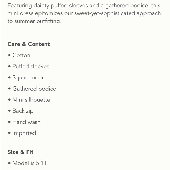 Anthropologie | GATHERED PUFF-SLEEVE MINI DRESS | XL - Picture 4 of 5